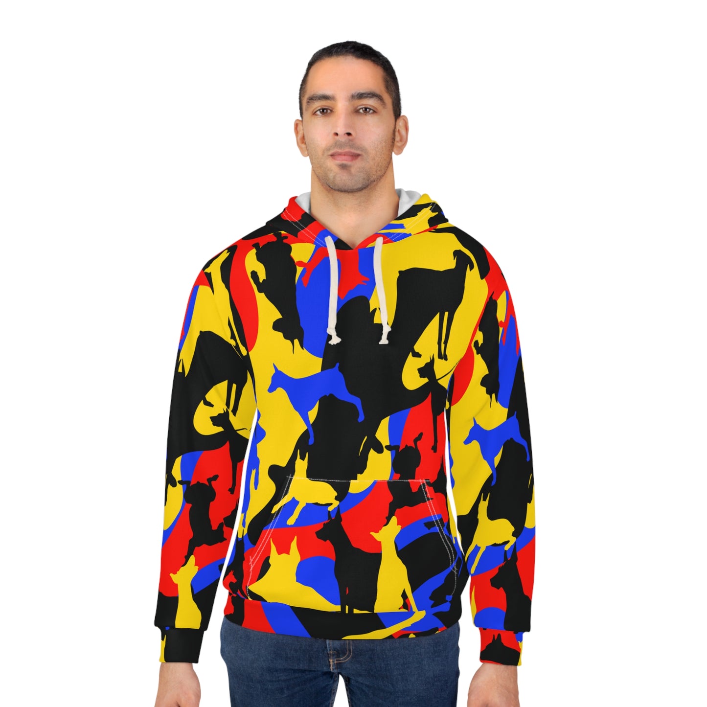 Doberman Camo 9 Unisex Pullover Hoodie (AOP)