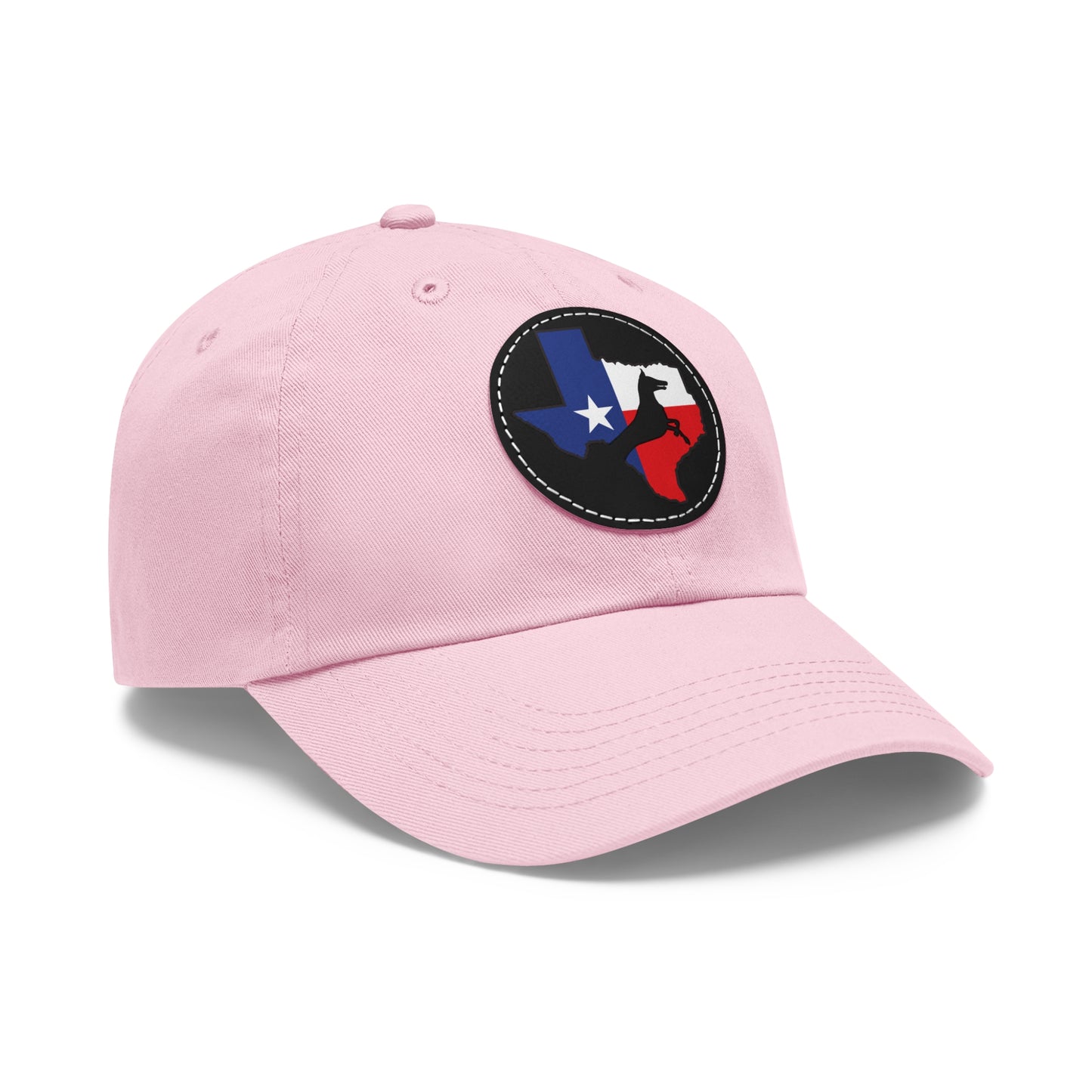 Texas 1 Dad Hat with Leather Patch (Round)