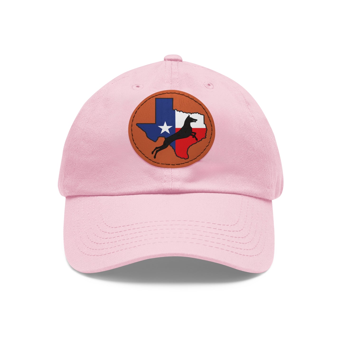 Texas 1 Dad Hat with Leather Patch (Round)