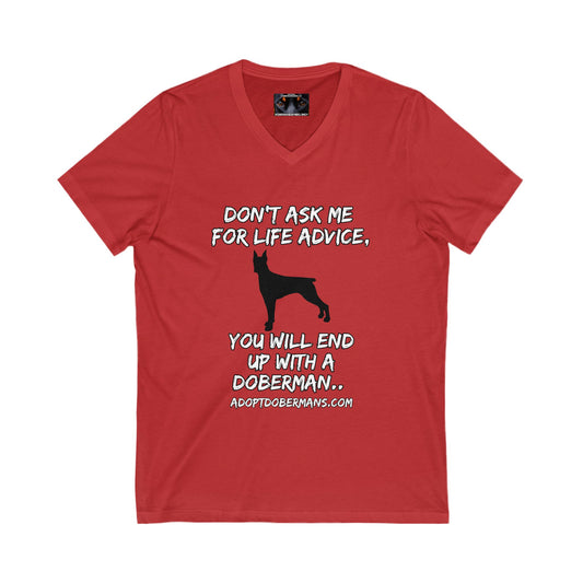 Adopt 1 Private Label Unisex Jersey Short Sleeve V-Neck Tee