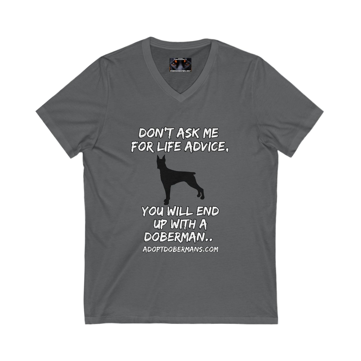 Adopt 1 Private Label Unisex Jersey Short Sleeve V-Neck Tee