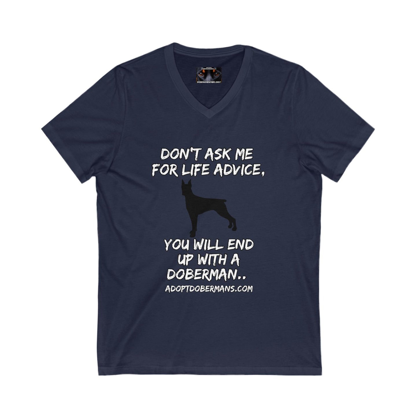 Adopt 1 Private Label Unisex Jersey Short Sleeve V-Neck Tee