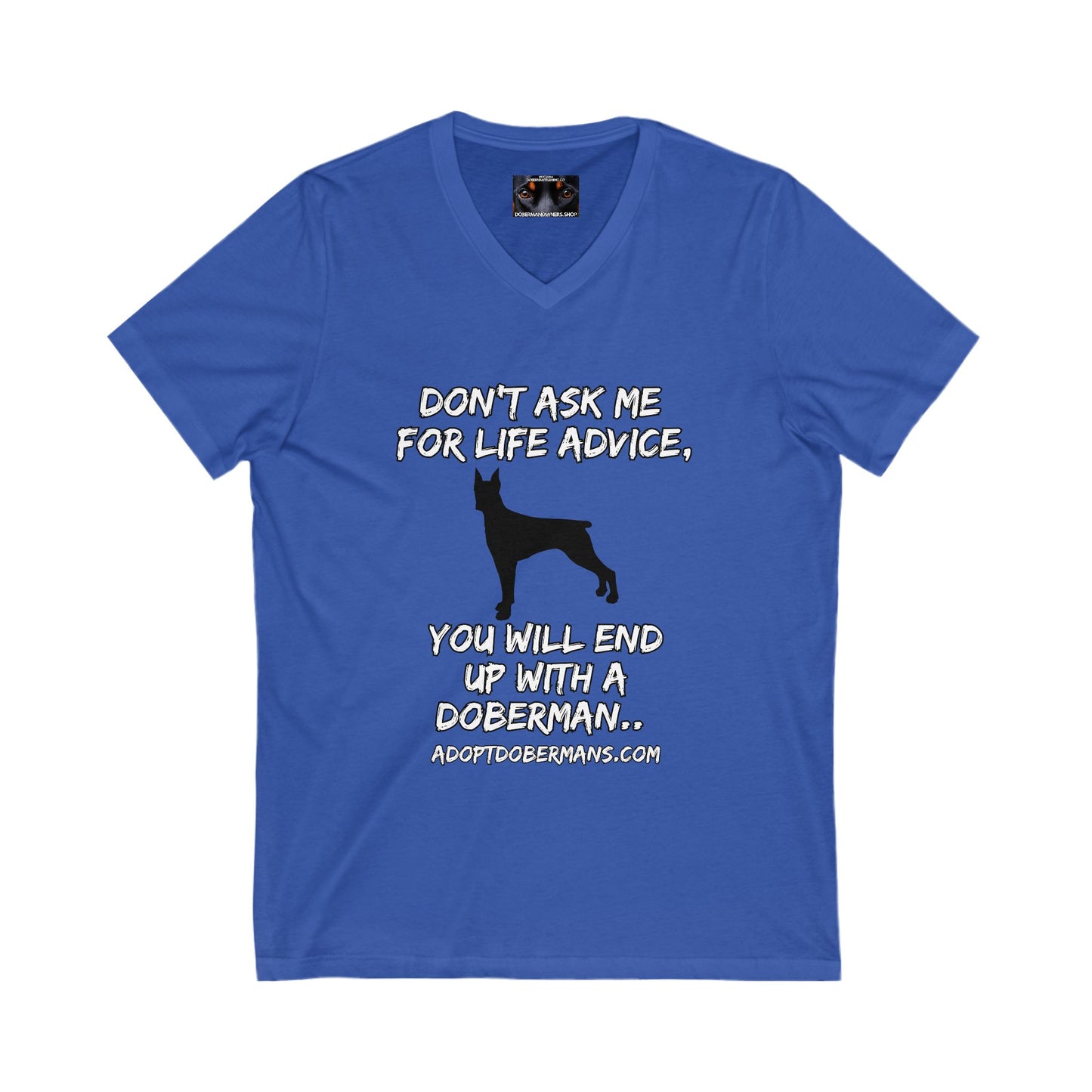 Adopt 1 Private Label Unisex Jersey Short Sleeve V-Neck Tee