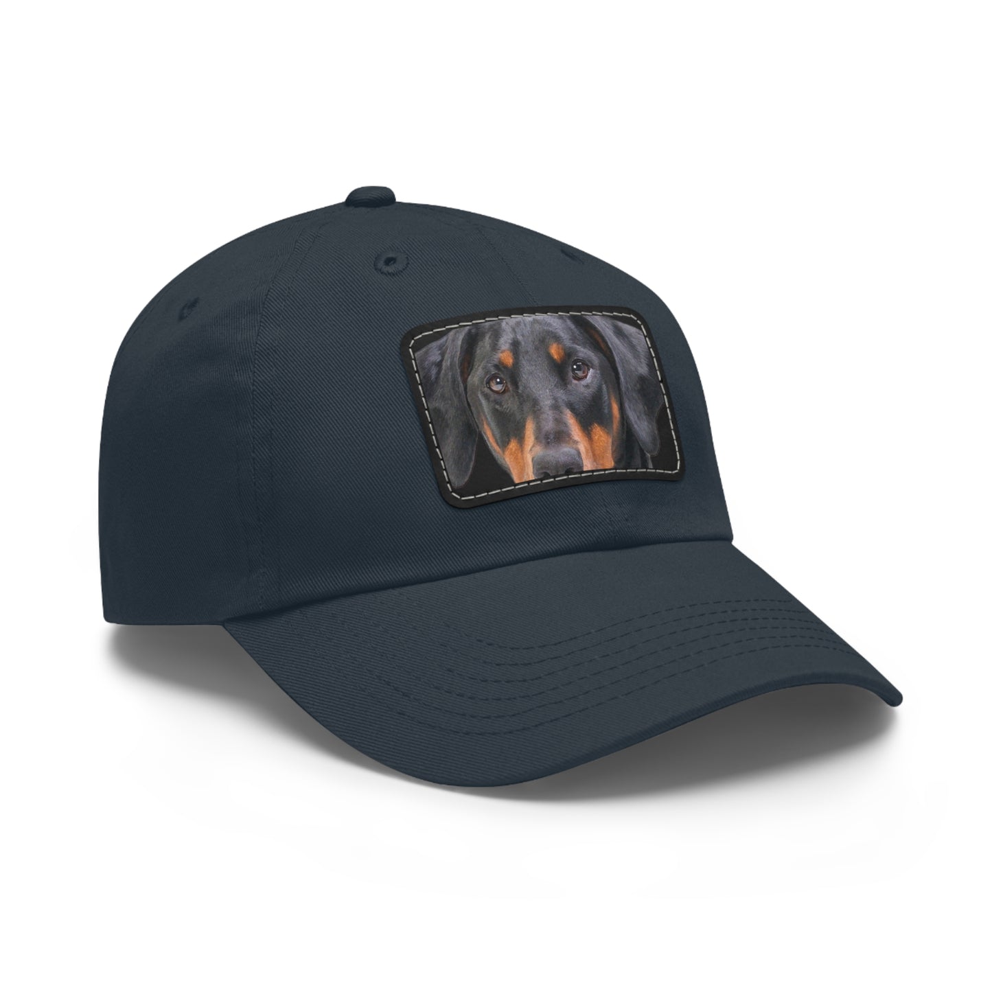 Doberman N 2 Dad Hat with Leather Patch (Rectangle)