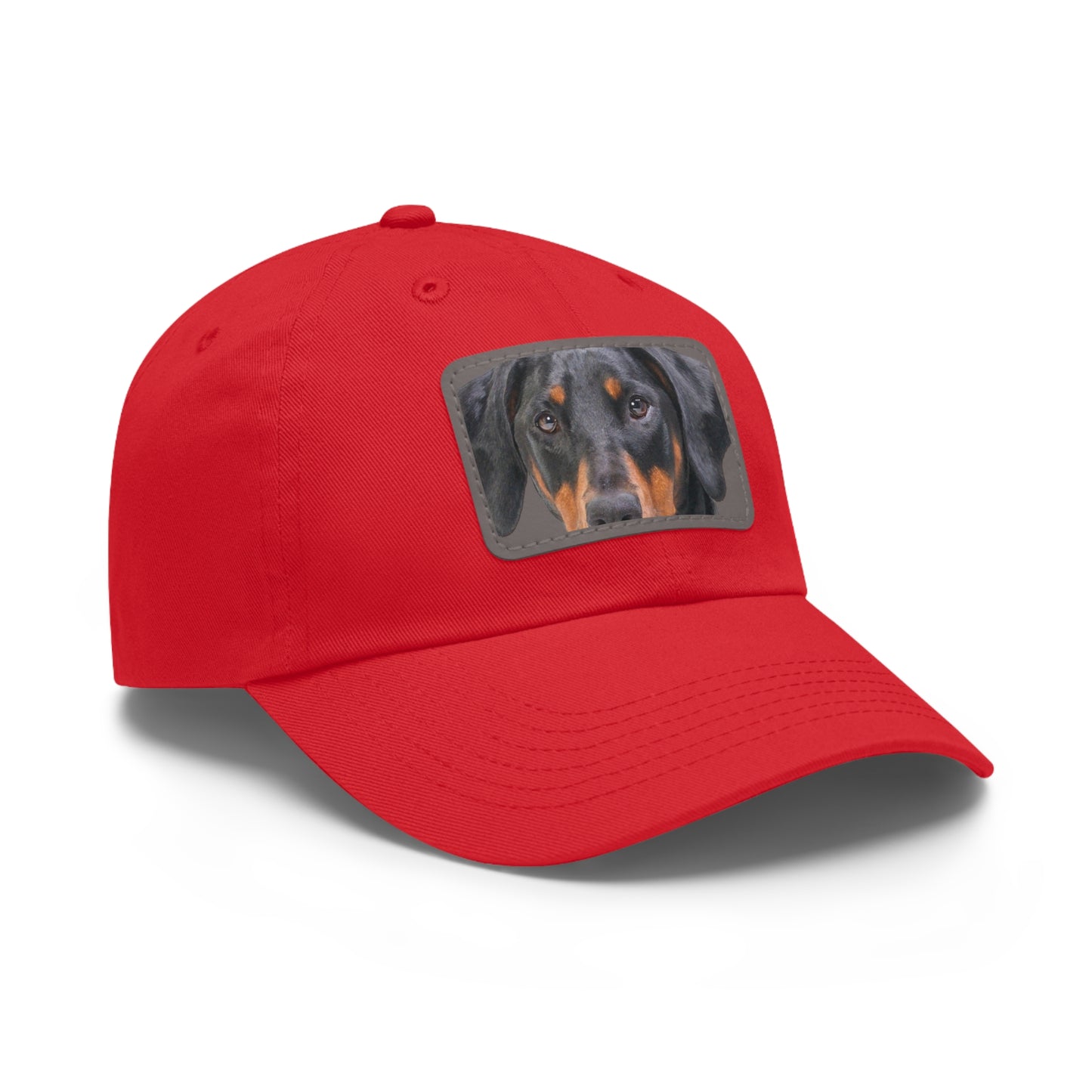 Doberman N 2 Dad Hat with Leather Patch (Rectangle)