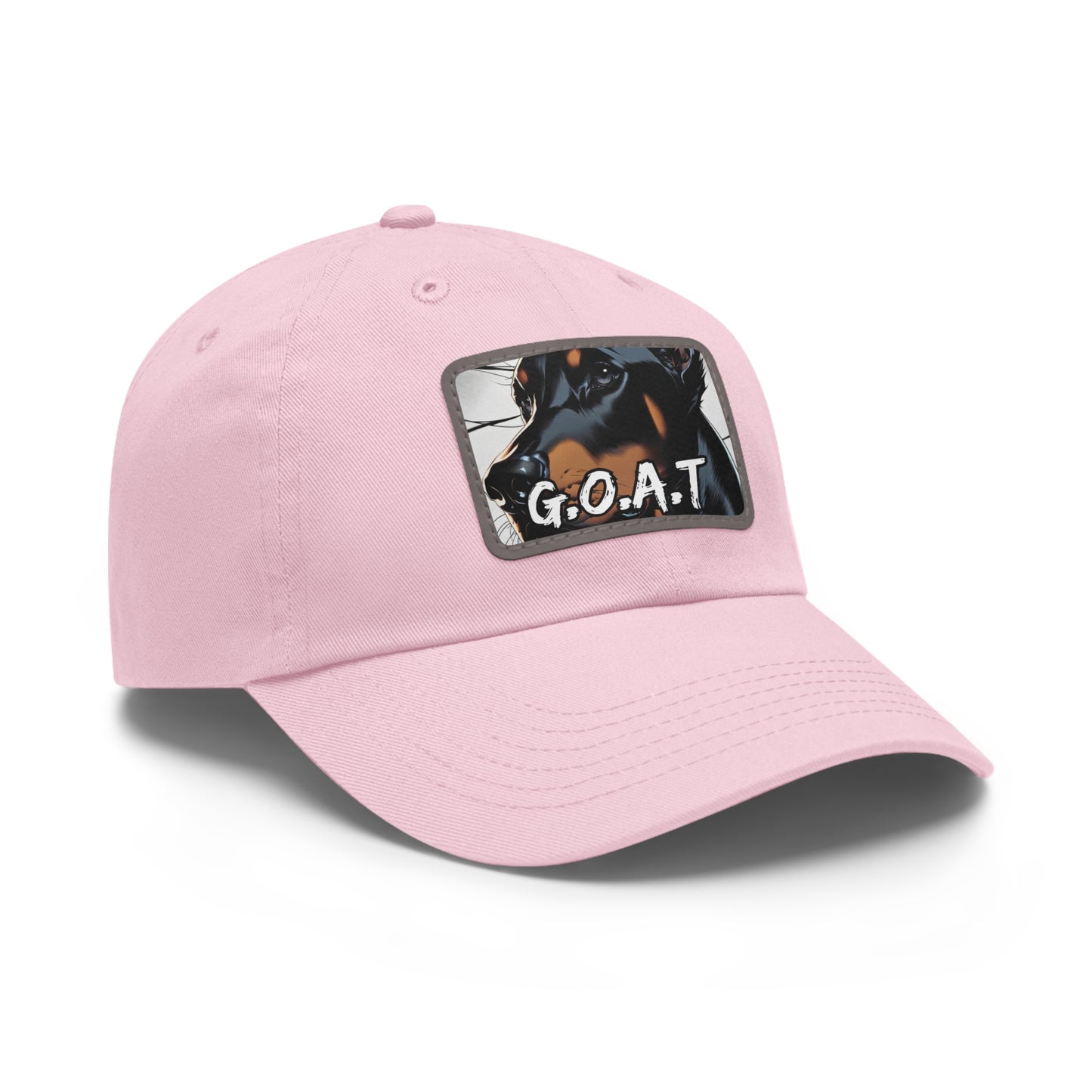 Doberman GOAT 1 Dad Hat with Leather Patch (Rectangle)