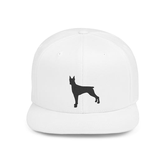 Custom Dog Silhouette Flat Bill Snapback Cap - Stylish Pet Lover Hat