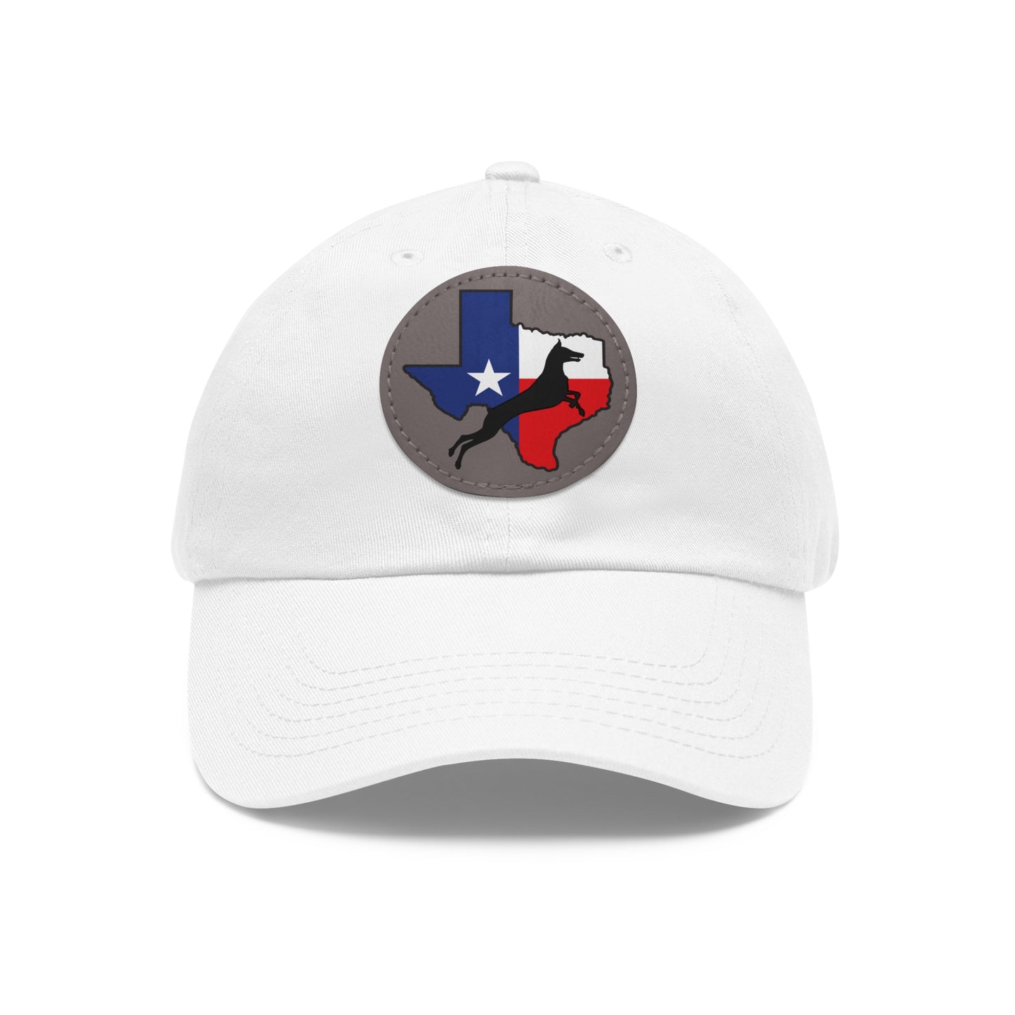 Texas 1 Dad Hat with Leather Patch (Round)