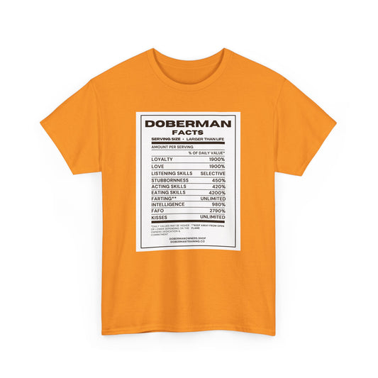 Doberman Facts 1 Unisex Heavy Cotton Tee