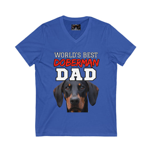 Doberman Dad S3 Private Label Unisex Jersey Short Sleeve V-Neck Tee
