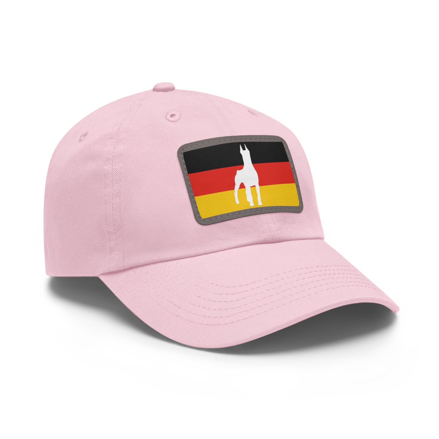 Doberman Germany Protect 1 Dad Hat with Leather Patch (Rectangle)