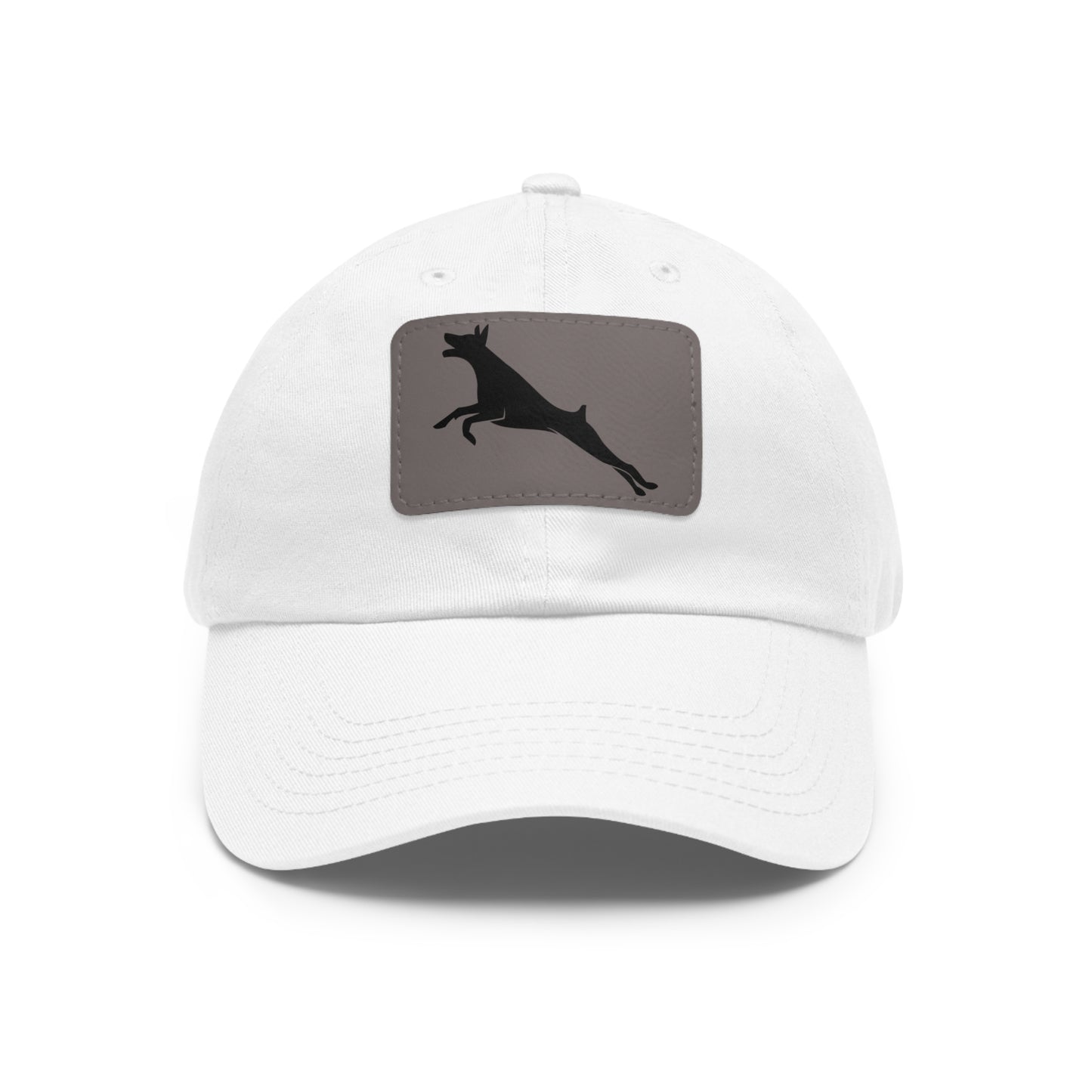 Run 2 Dad Hat with Leather Patch (Rectangle)