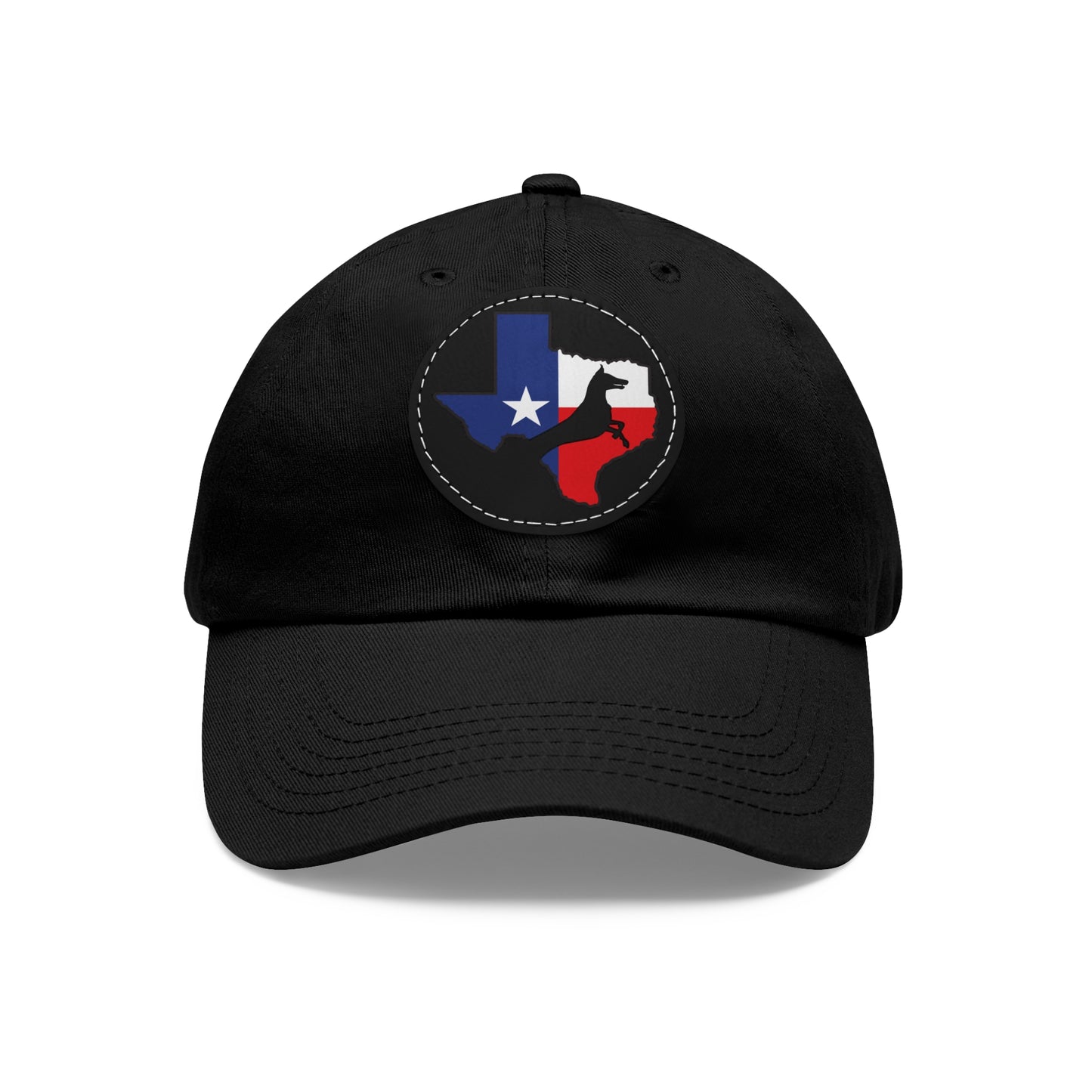 Texas 1 Dad Hat with Leather Patch (Round)