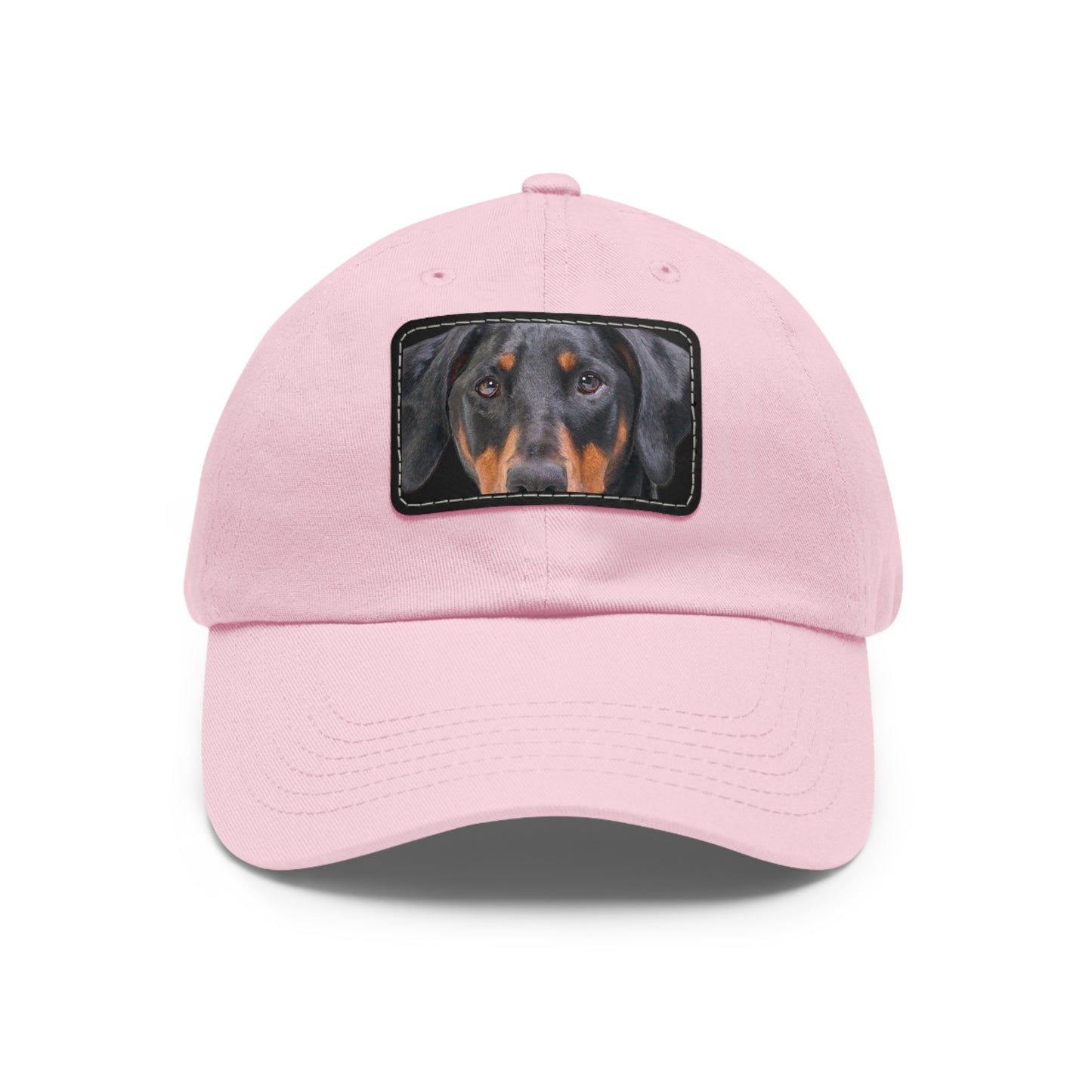 Doberman N 2 Dad Hat with Leather Patch (Rectangle)