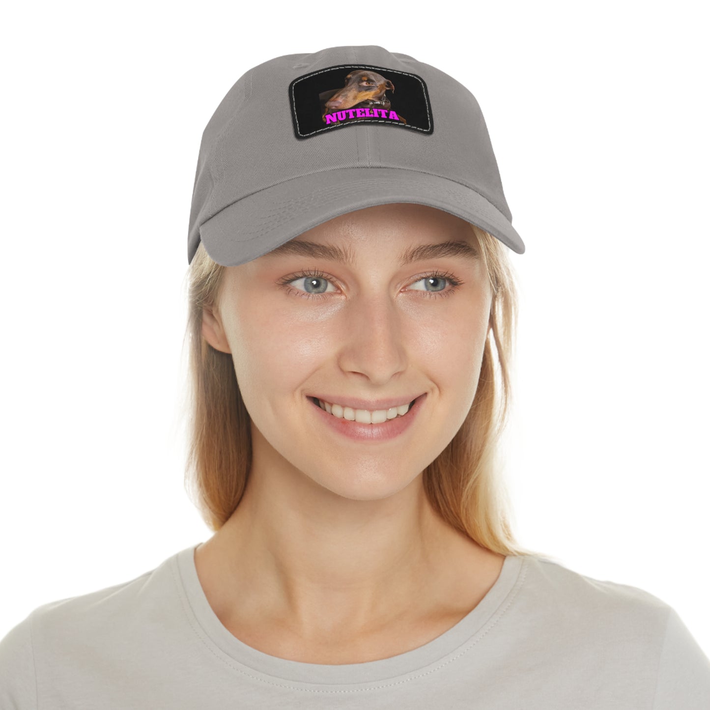 Custom Picture & Text Dad Hat with Leather Patch (Rectangle)