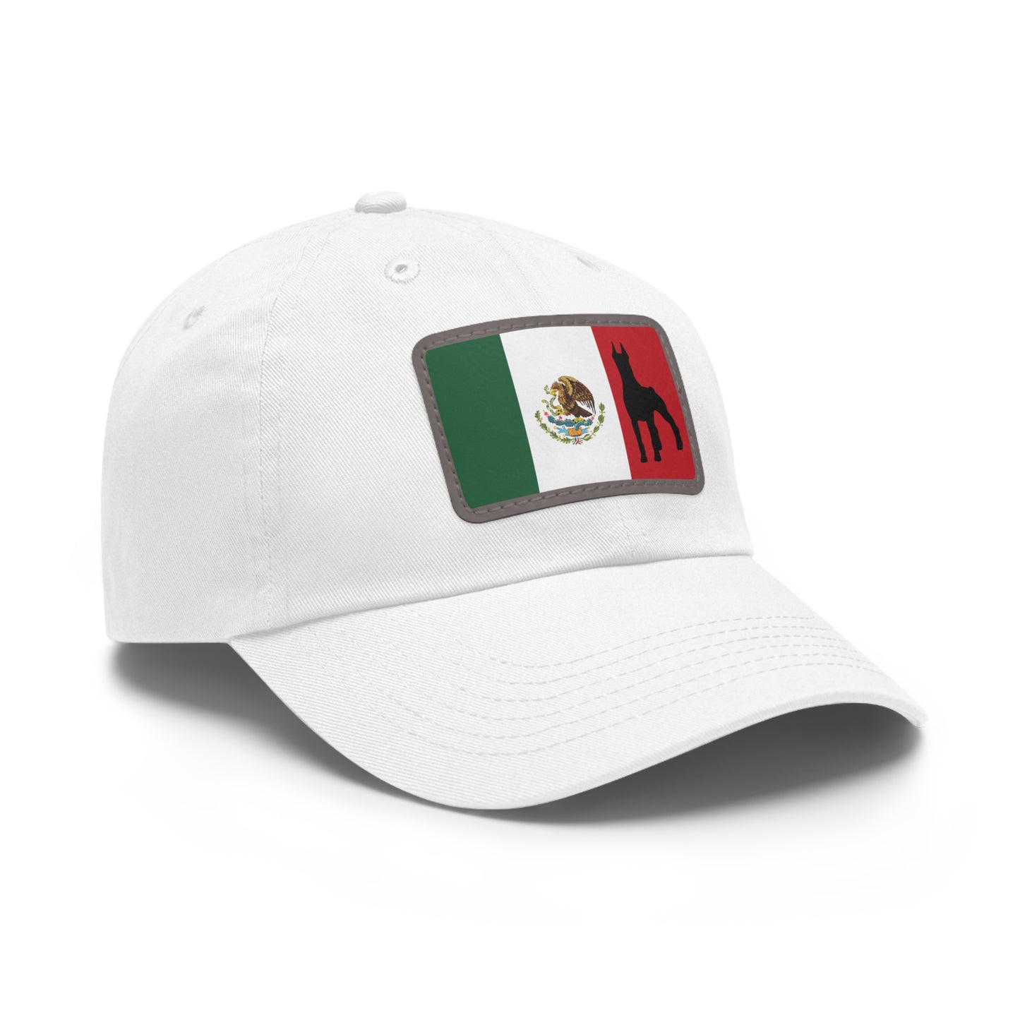 Doberman Mexico Protect 1 Dad Hat with Leather Patch (Rectangle)