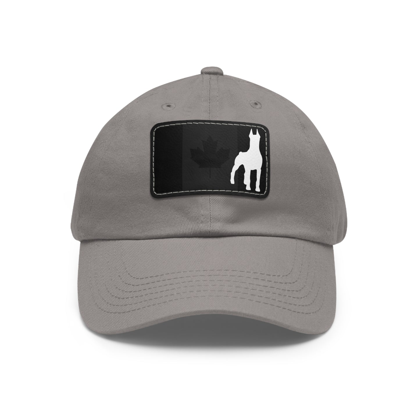 Doberman Protect Canada 1 Dad Hat with Leather Patch (Rectangle)