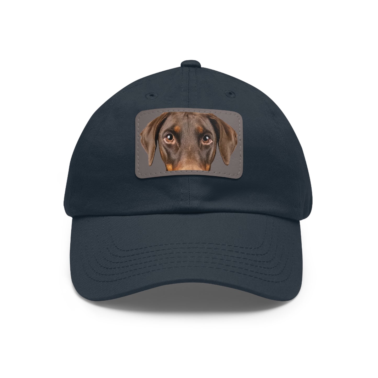 Doberman N 1 Rust Dad Hat with Leather Patch (Rectangle)