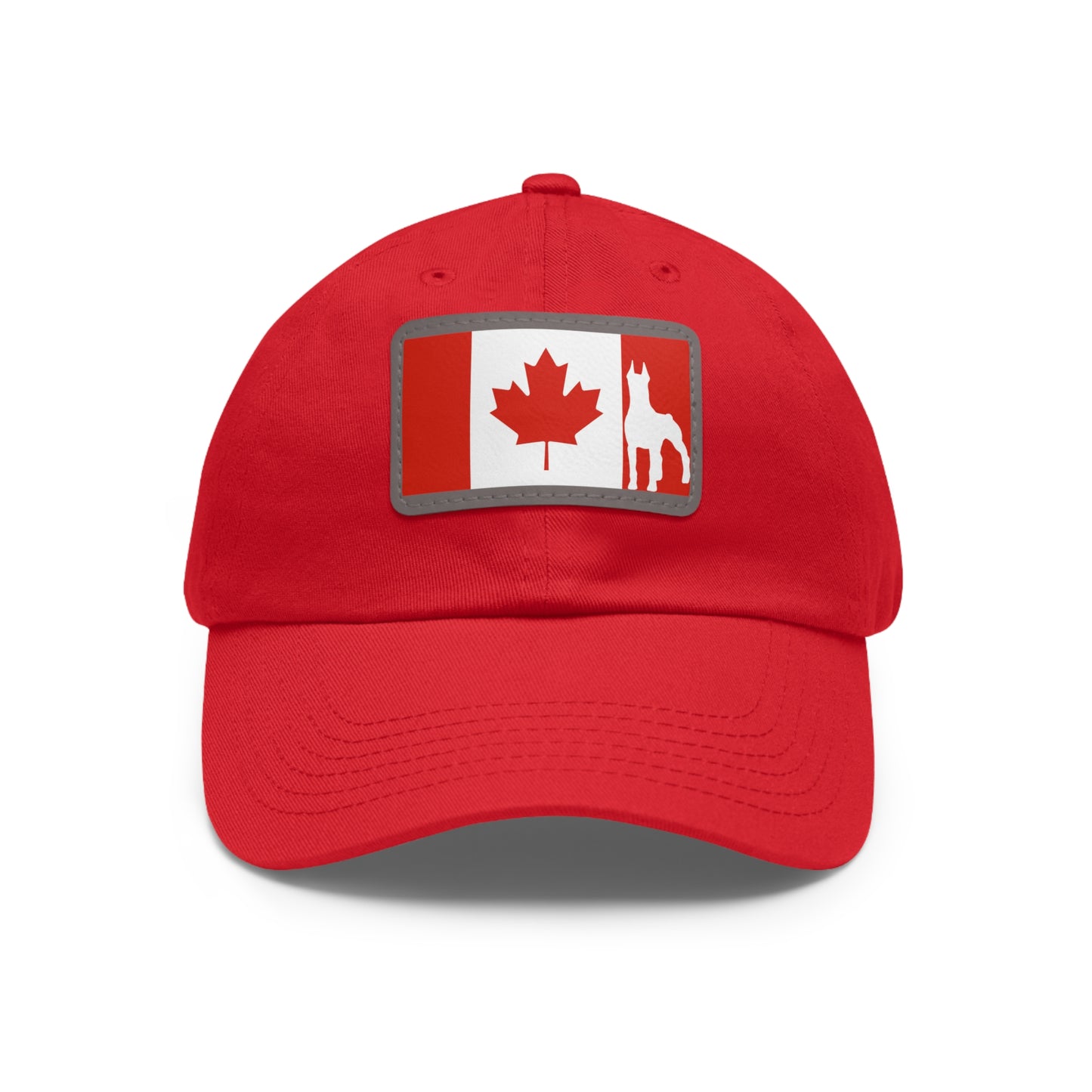 Doberman Protect Canada 2 Dad Hat with Leather Patch (Rectangle)