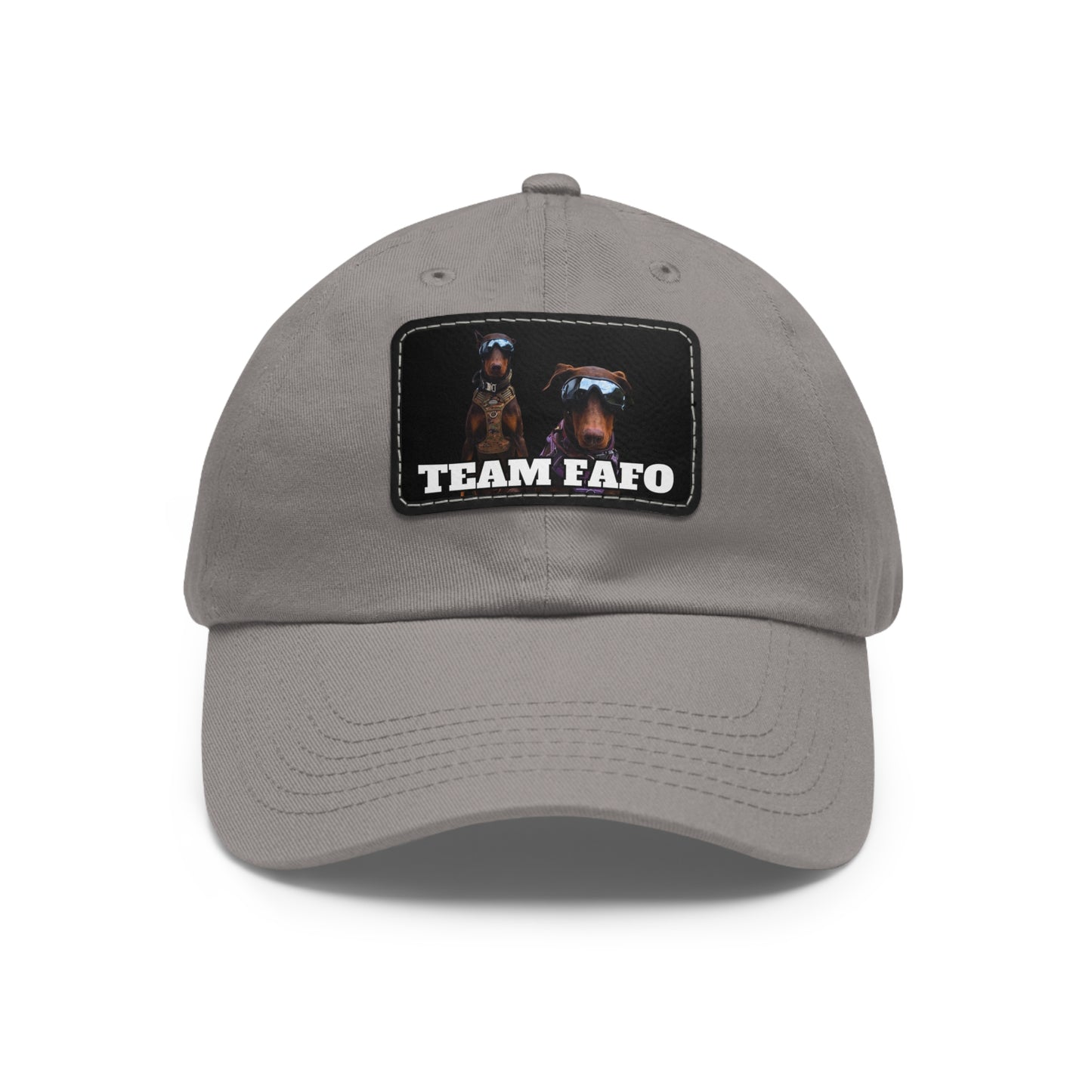 Custom Picture & Text Dad Hat with Leather Patch (Rectangle)