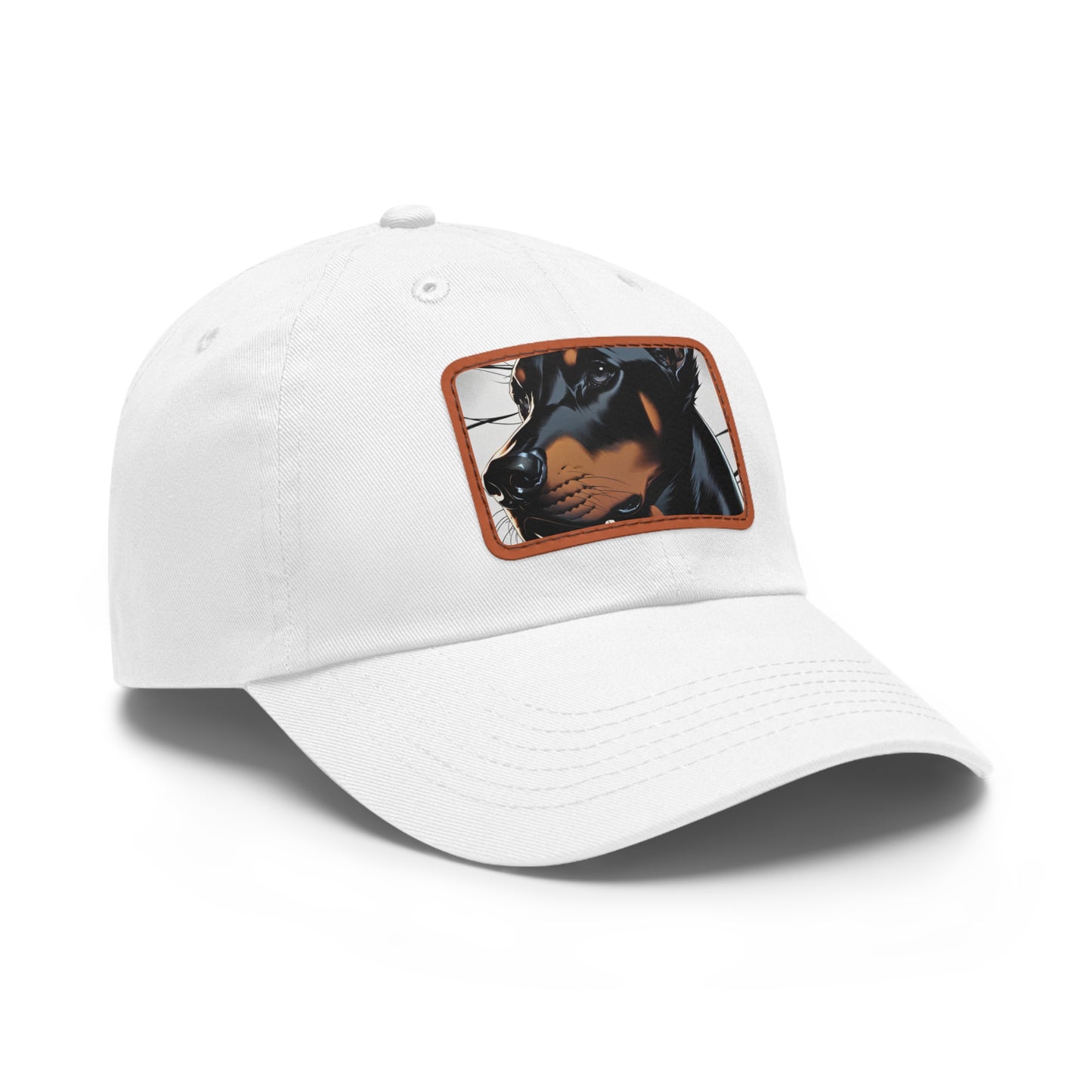 Doberman 1 Dad Hat with Leather Patch (Rectangle)