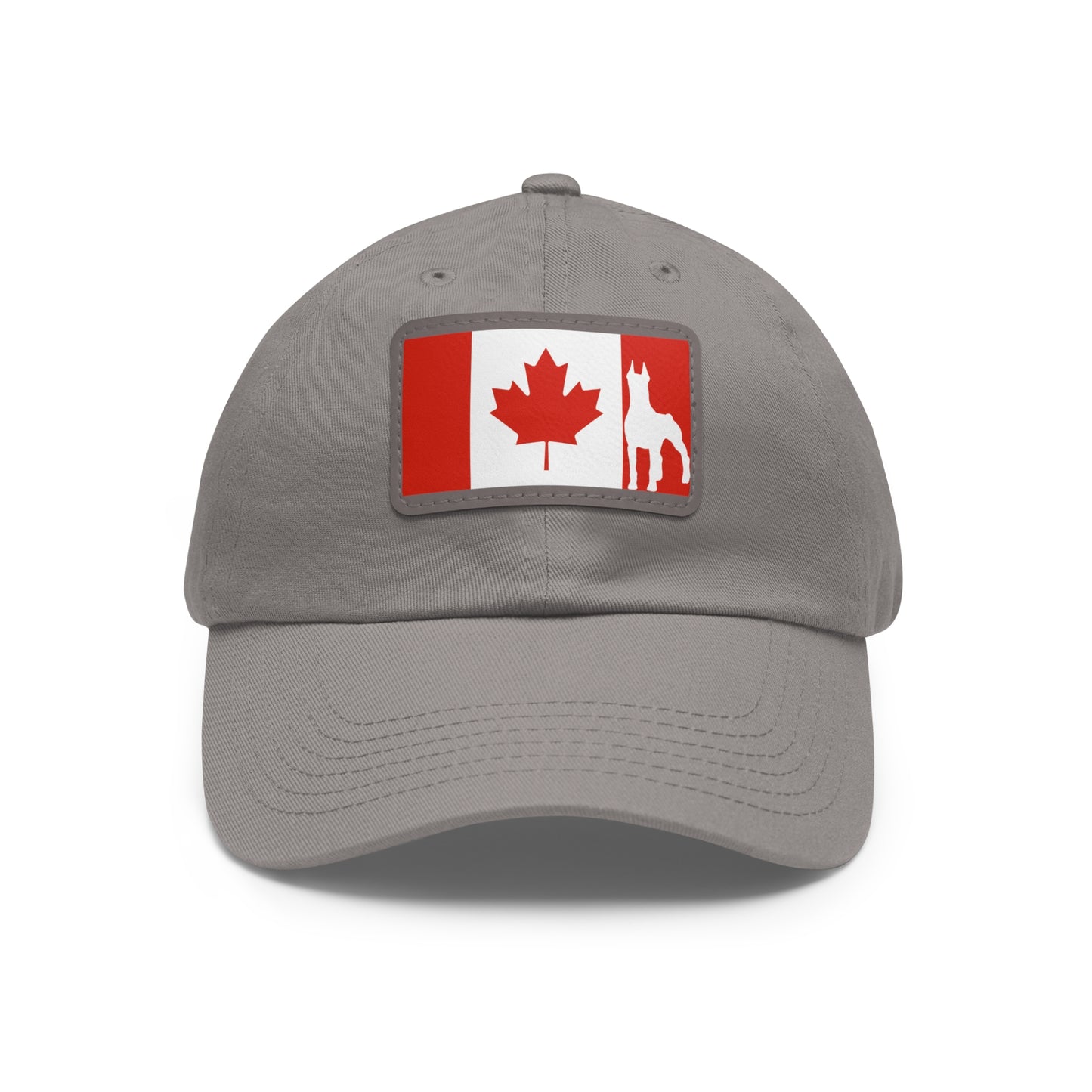 Doberman Protect Canada 2 Dad Hat with Leather Patch (Rectangle)