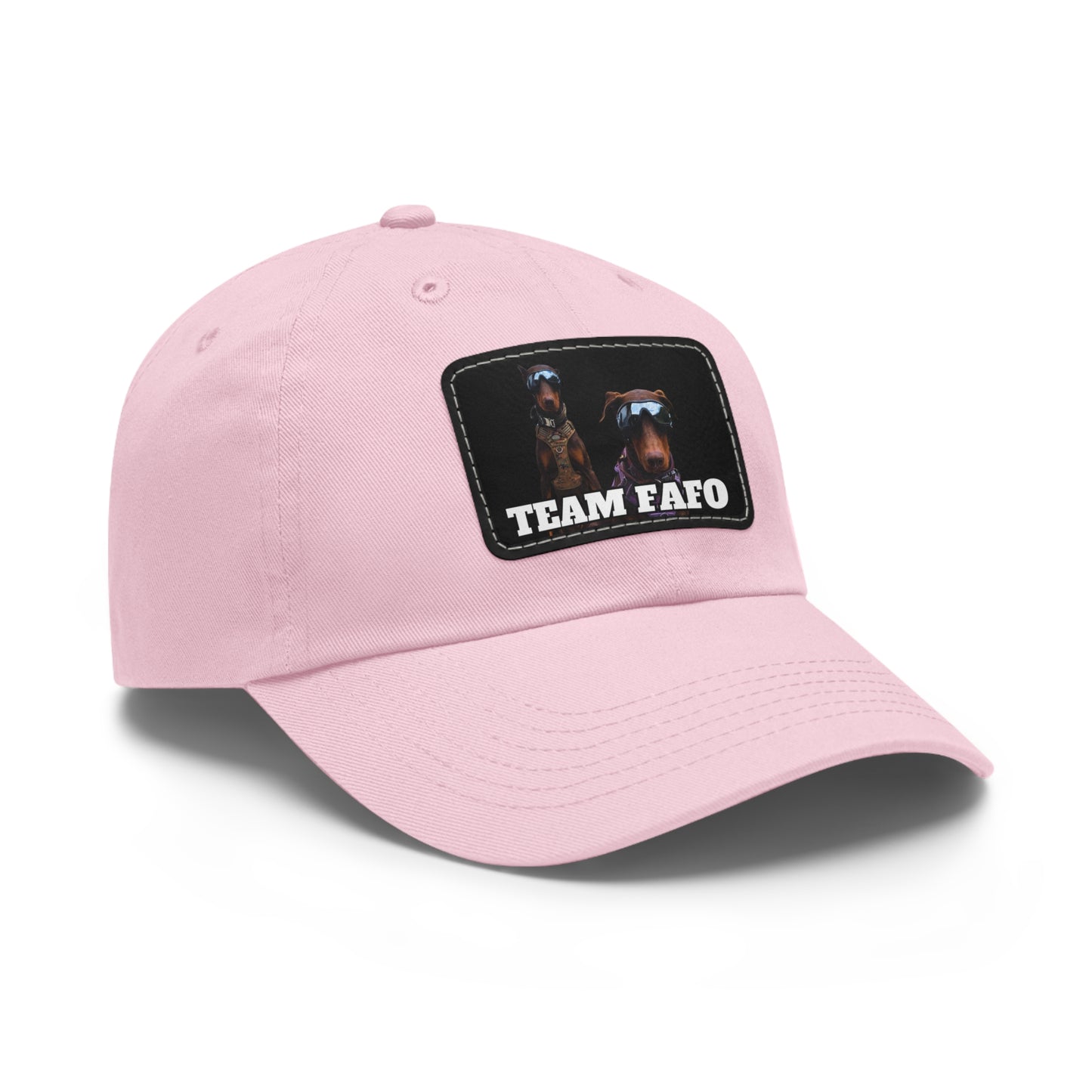 Custom Picture & Text Dad Hat with Leather Patch (Rectangle)