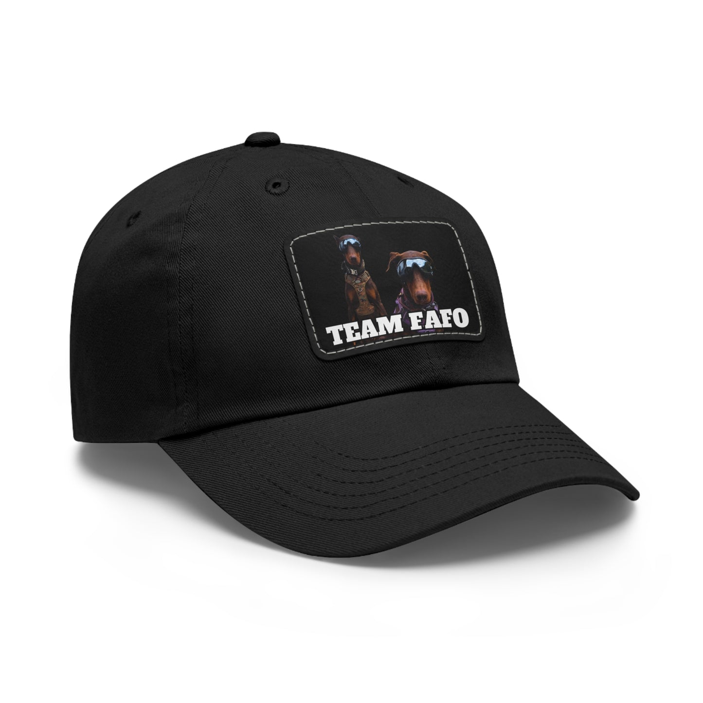 Custom Picture & Text Dad Hat with Leather Patch (Rectangle)
