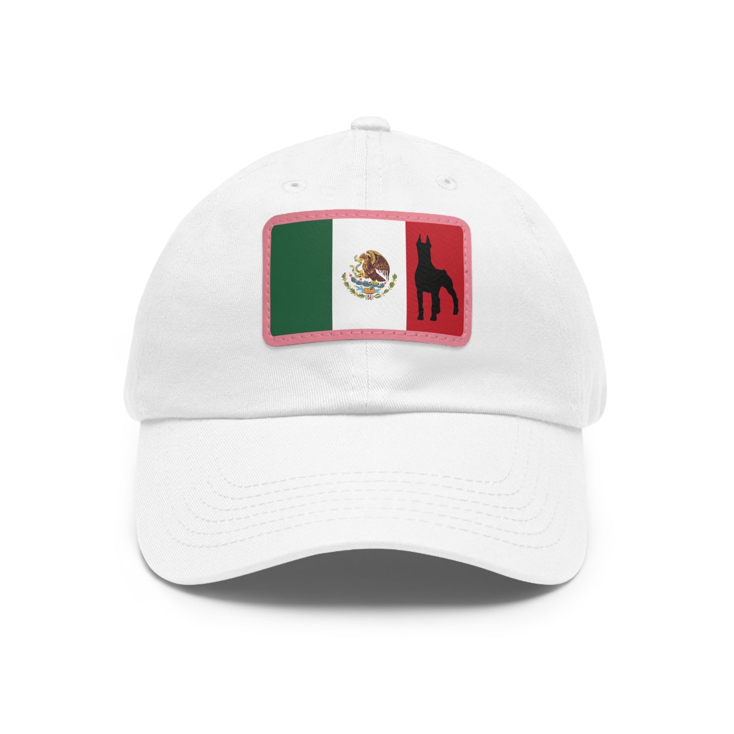 Doberman Mexico Protect 1 Dad Hat with Leather Patch (Rectangle)