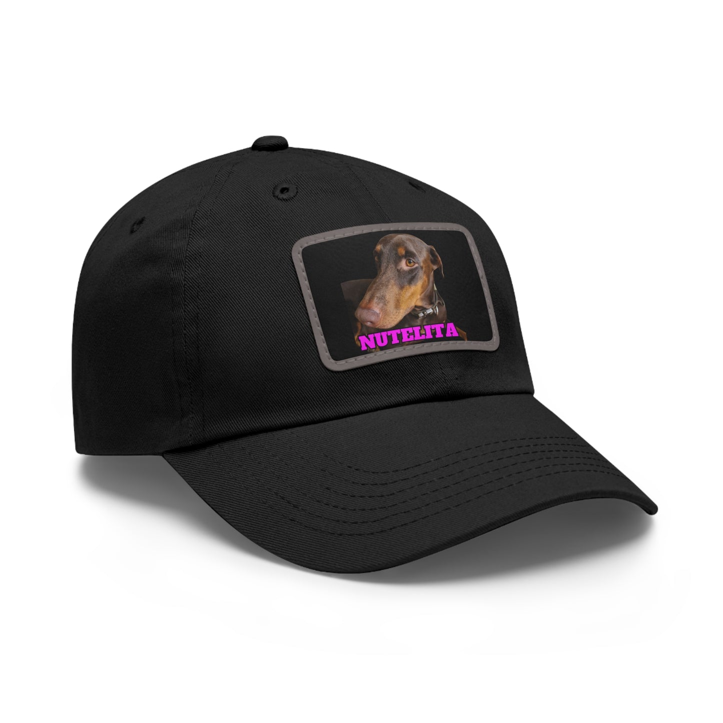 Custom Picture & Text Dad Hat with Leather Patch (Rectangle)