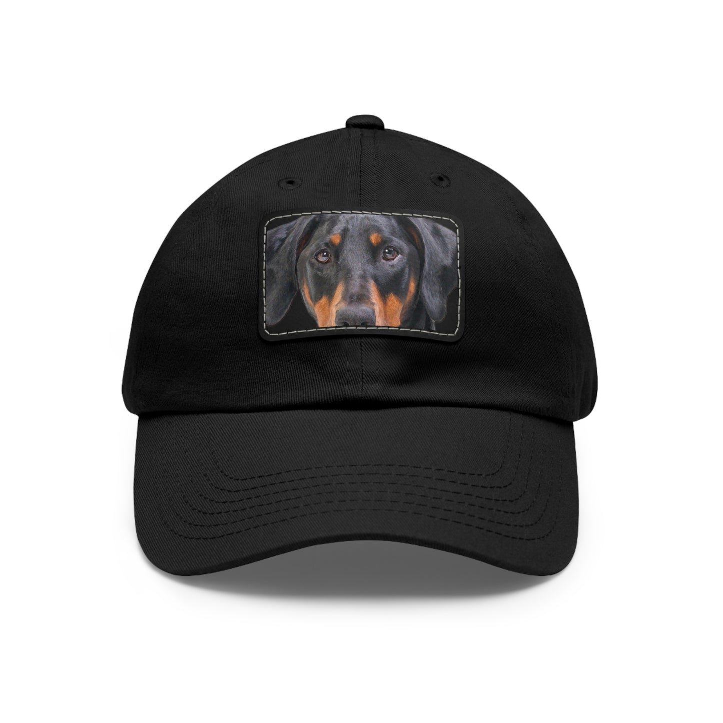 Doberman N 2 Dad Hat with Leather Patch (Rectangle)