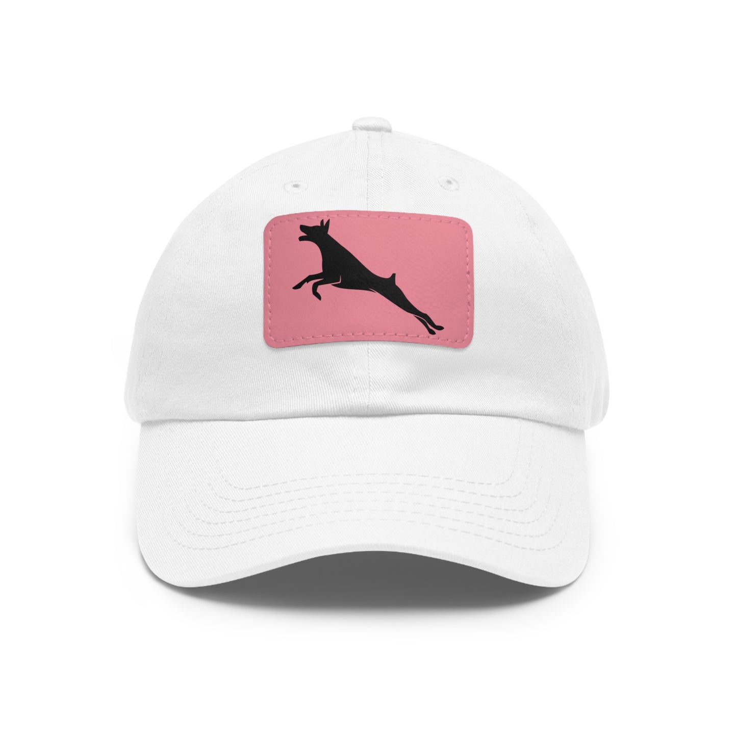 Run 2 Dad Hat with Leather Patch (Rectangle)