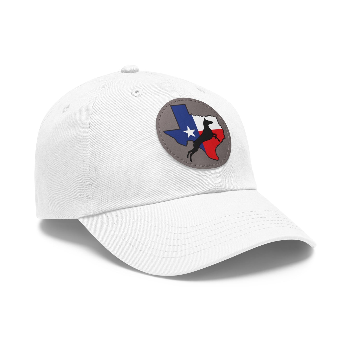 Texas 1 Dad Hat with Leather Patch (Round)