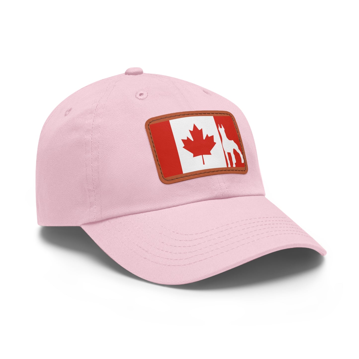 Doberman Protect Canada 2 Dad Hat with Leather Patch (Rectangle)