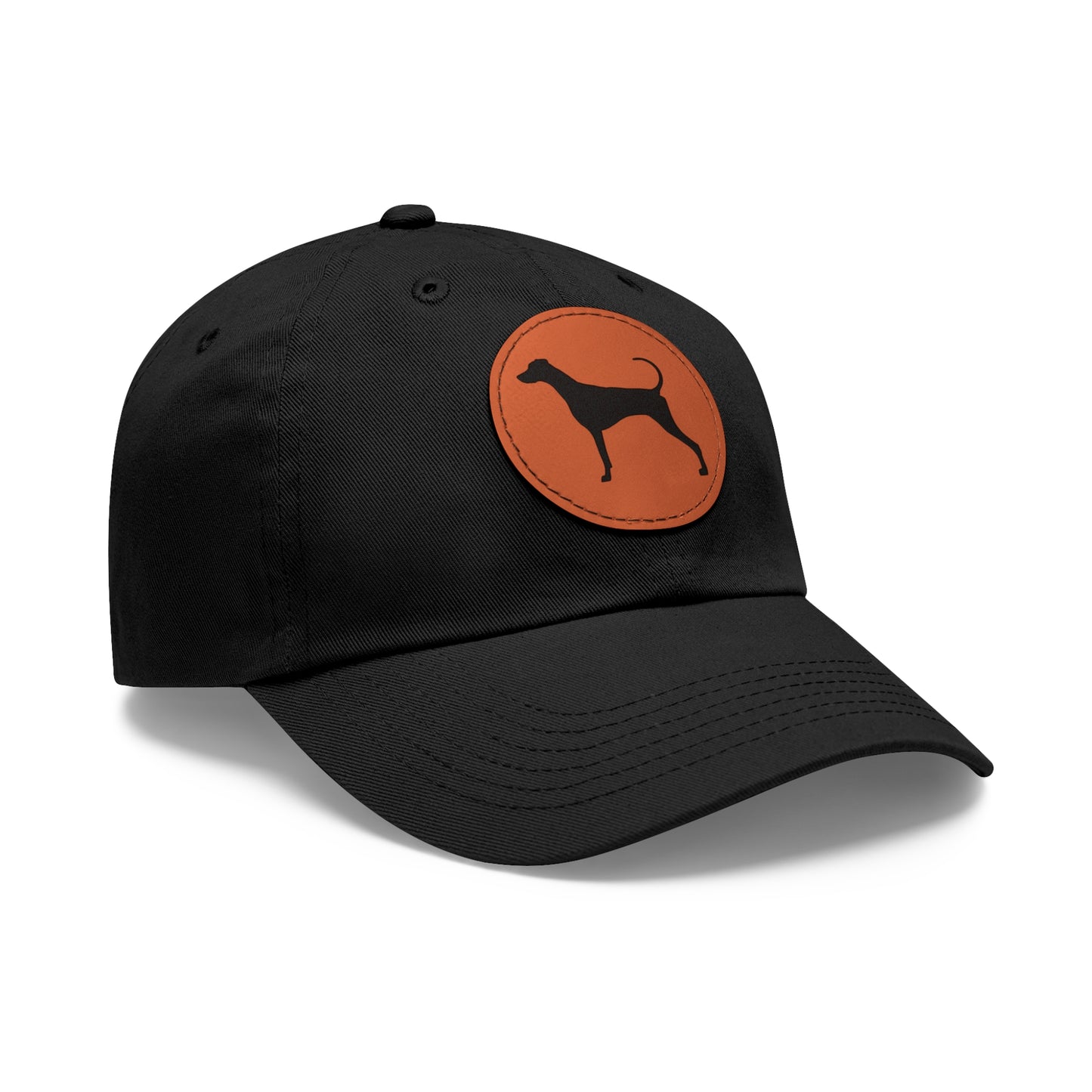 N 6 Dad Hat with Leather Patch (Round)