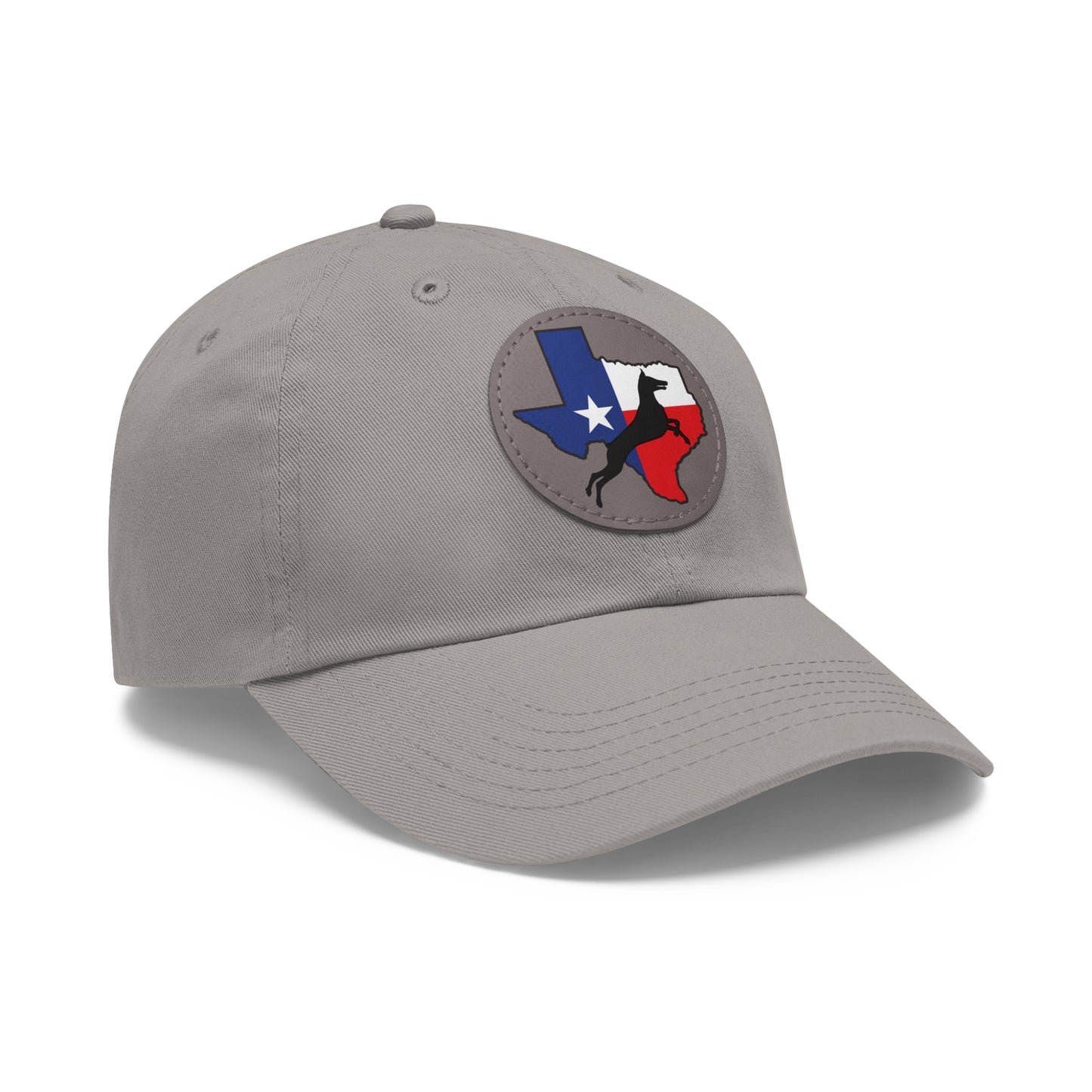 Texas 1 Dad Hat with Leather Patch (Round)