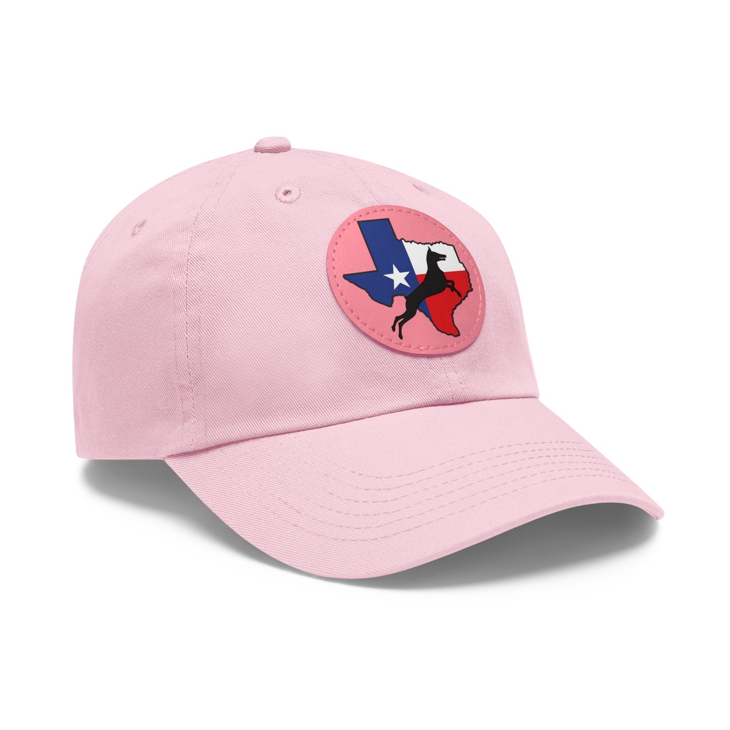 Texas 1 Dad Hat with Leather Patch (Round)