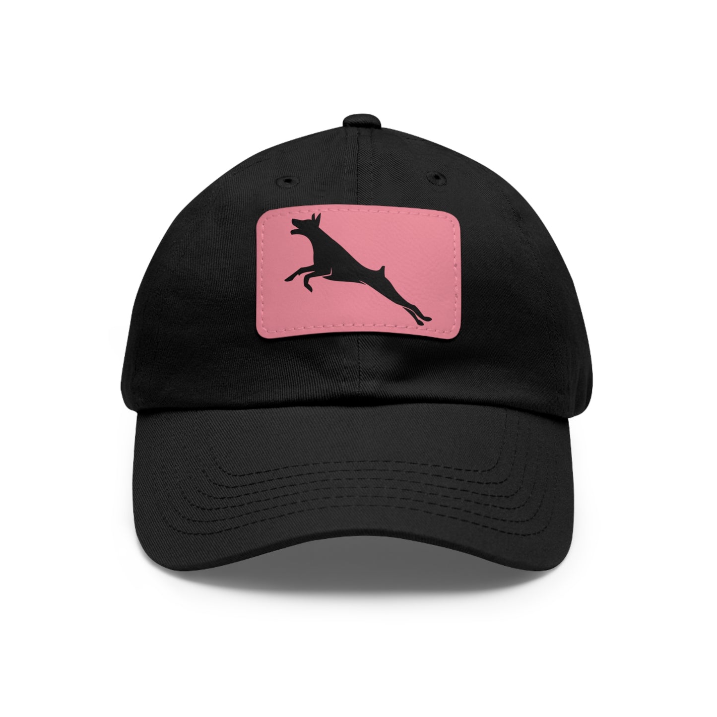 Run 2 Dad Hat with Leather Patch (Rectangle)