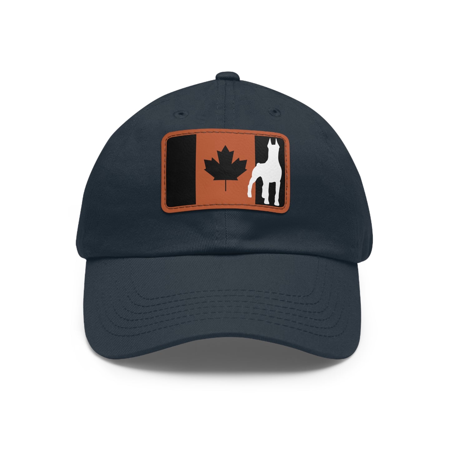 Doberman Protect Canada 1 Dad Hat with Leather Patch (Rectangle)