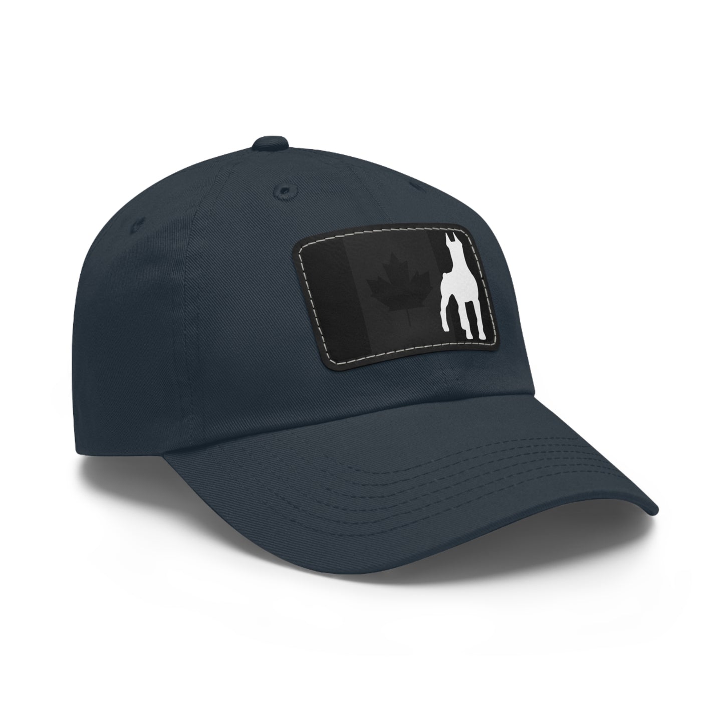 Doberman Protect Canada 1 Dad Hat with Leather Patch (Rectangle)