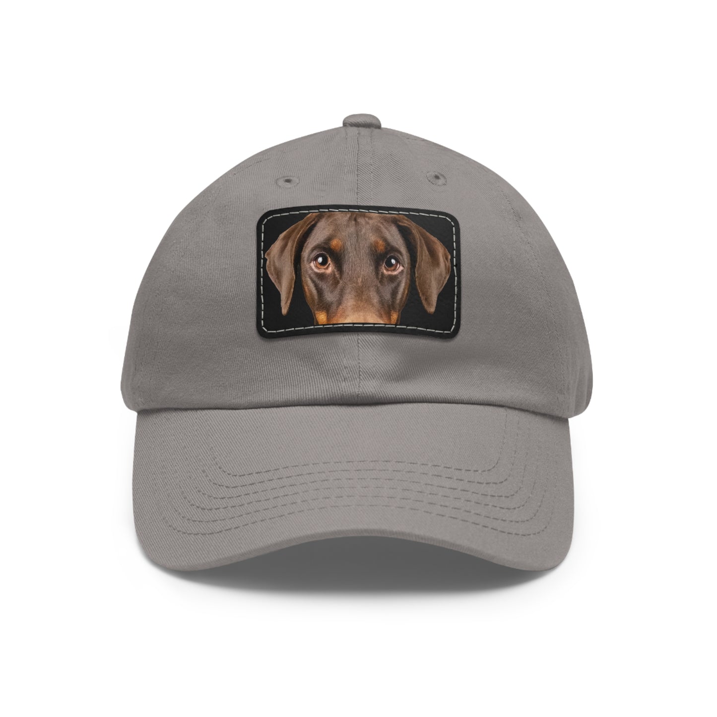 Doberman N 1 Rust Dad Hat with Leather Patch (Rectangle)