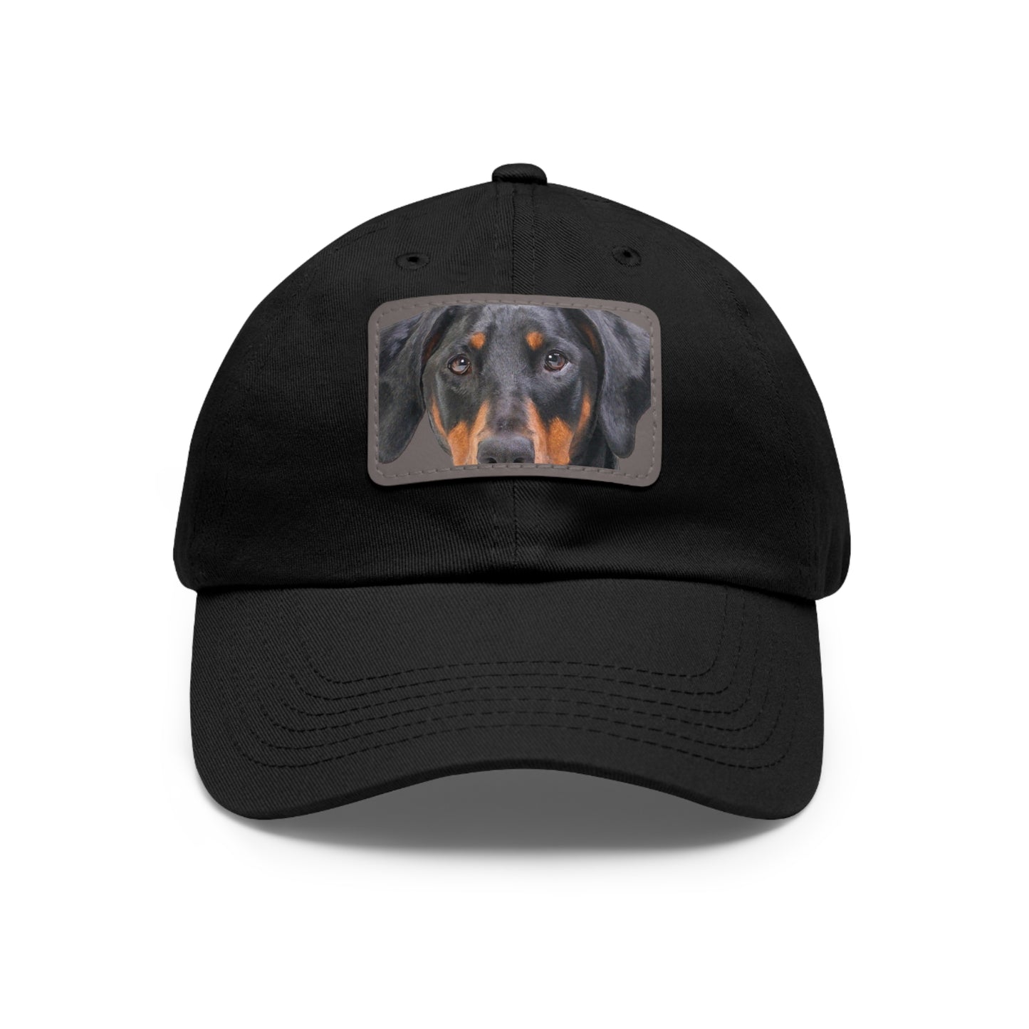 Doberman N 2 Dad Hat with Leather Patch (Rectangle)