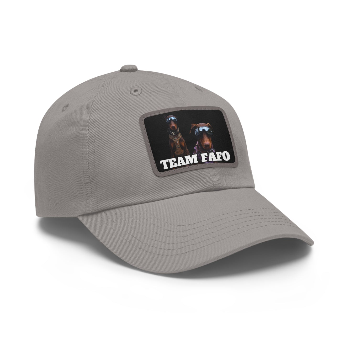 Custom Picture & Text Dad Hat with Leather Patch (Rectangle)