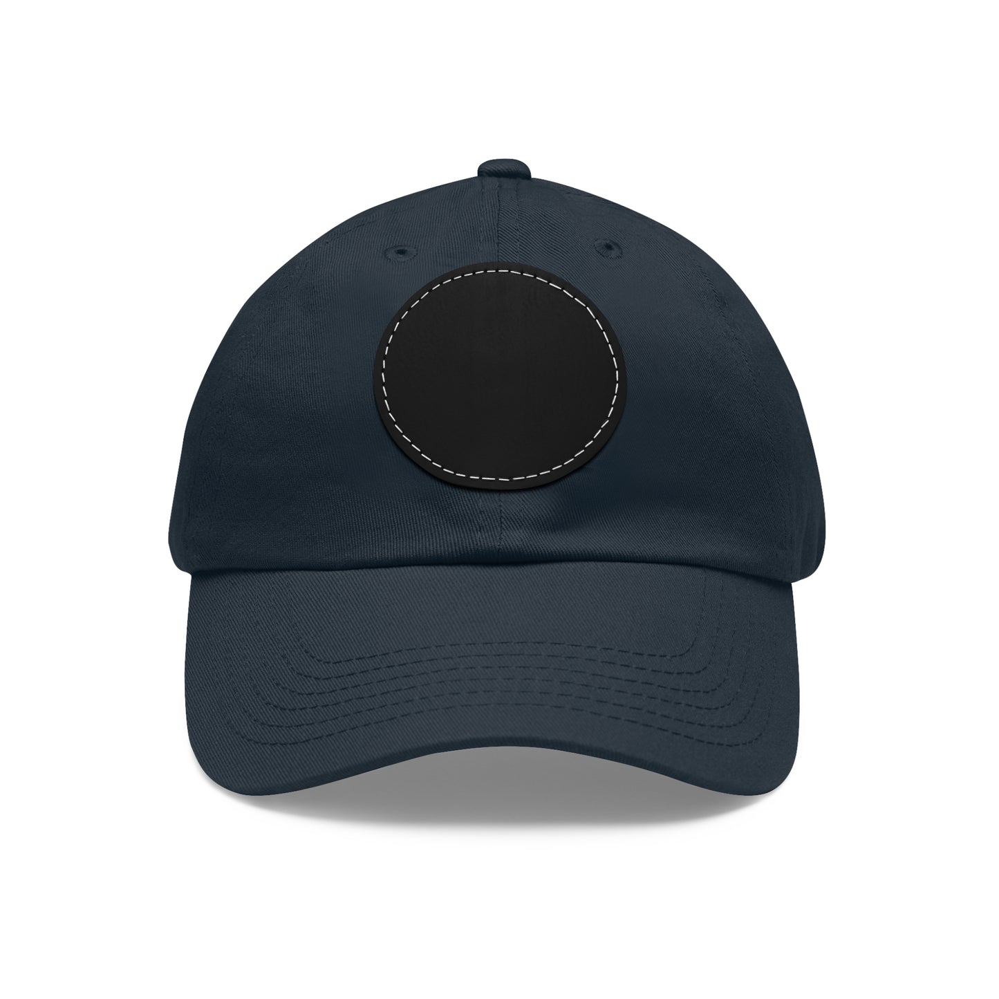 N 6 Dad Hat with Leather Patch (Round)