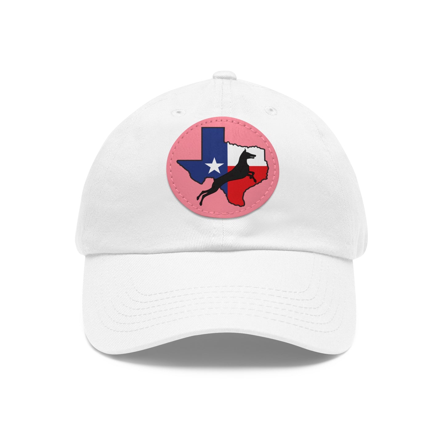 Texas 1 Dad Hat with Leather Patch (Round)