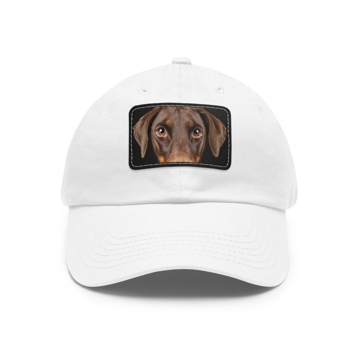 Doberman N 1 Rust Dad Hat with Leather Patch (Rectangle)