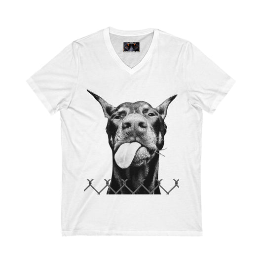 Hi 1 Unisex Jersey Short Sleeve V-Neck Tee