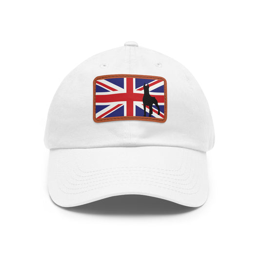 Doberman UK Protect 1 Dad Hat with Leather Patch (Rectangle)