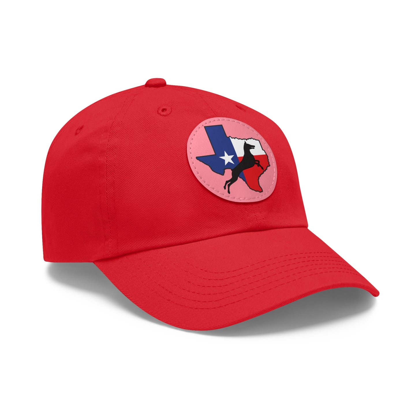 Texas 1 Dad Hat with Leather Patch (Round)