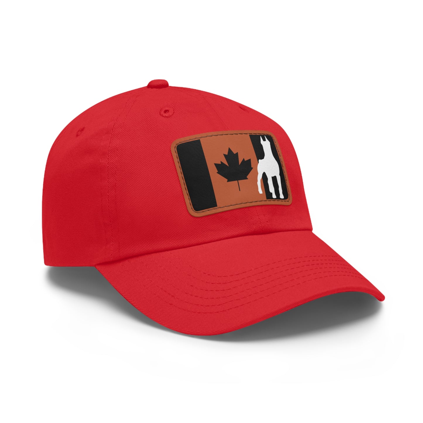 Doberman Protect Canada 1 Dad Hat with Leather Patch (Rectangle)